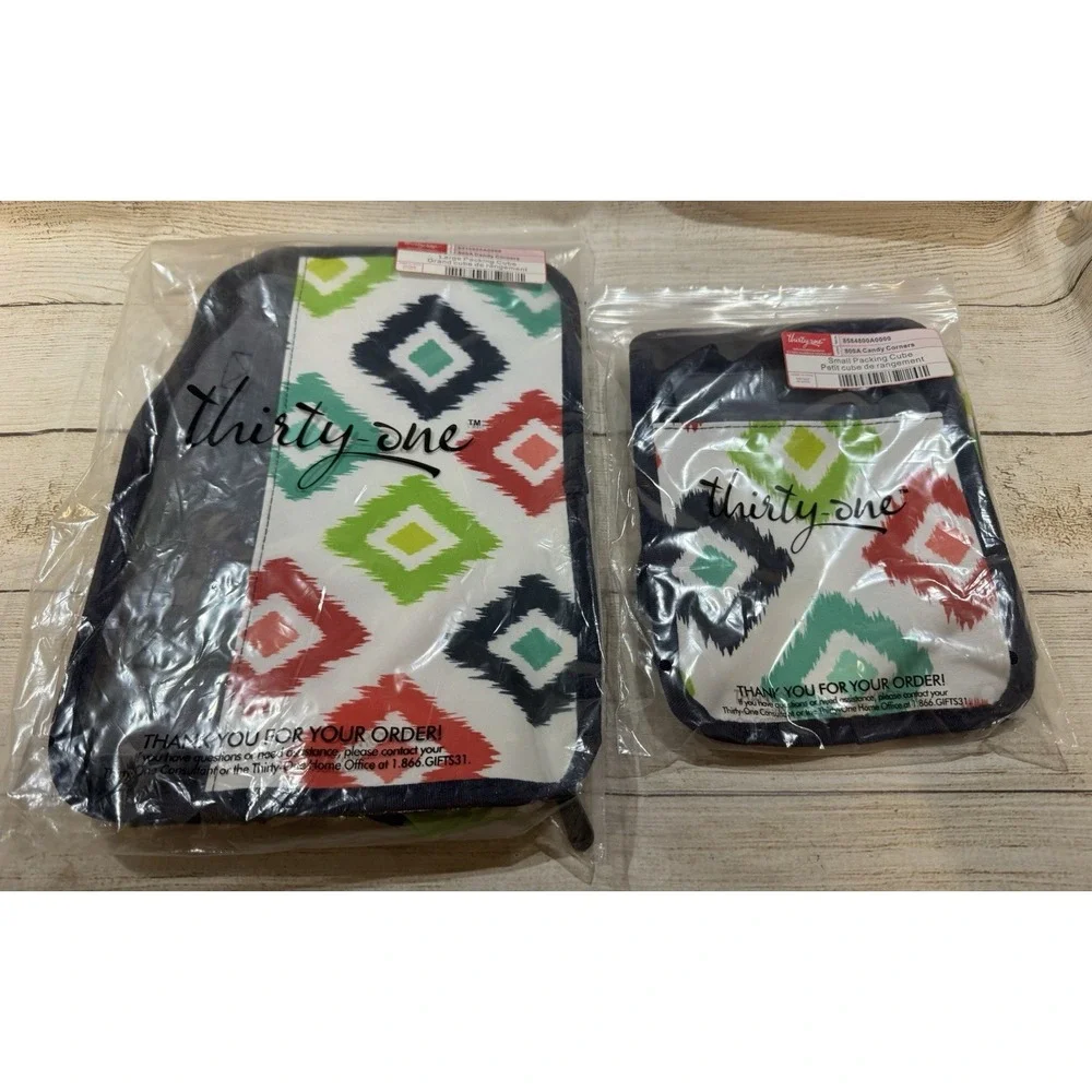 Lot of 2 Thirty One Packing Cubes Candy Corners Small & Large New in Pkg GTubA